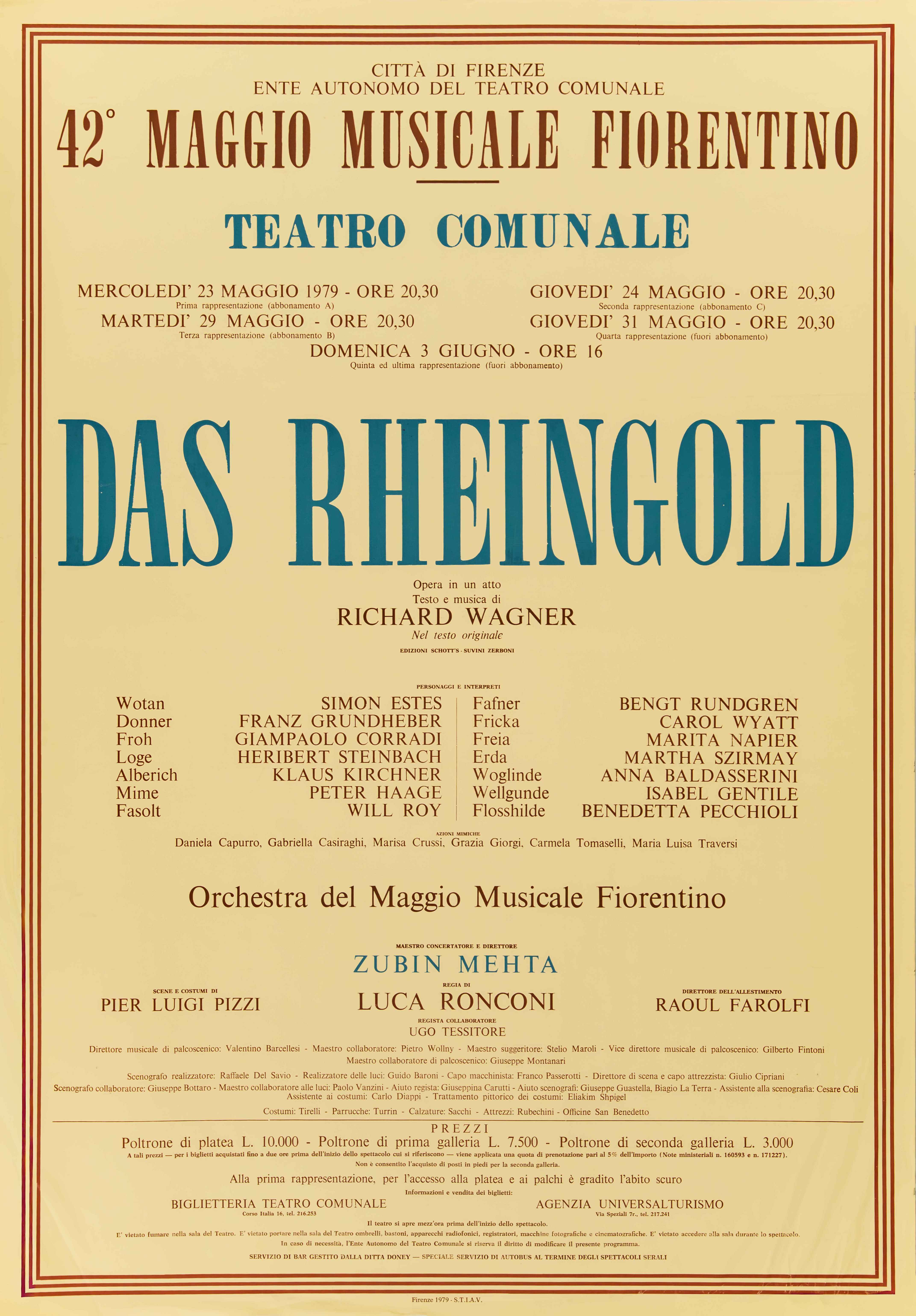 01 Manifesto per Das Rheingold nell'edizione del 1979 al Maggio Musicale Fiorentino