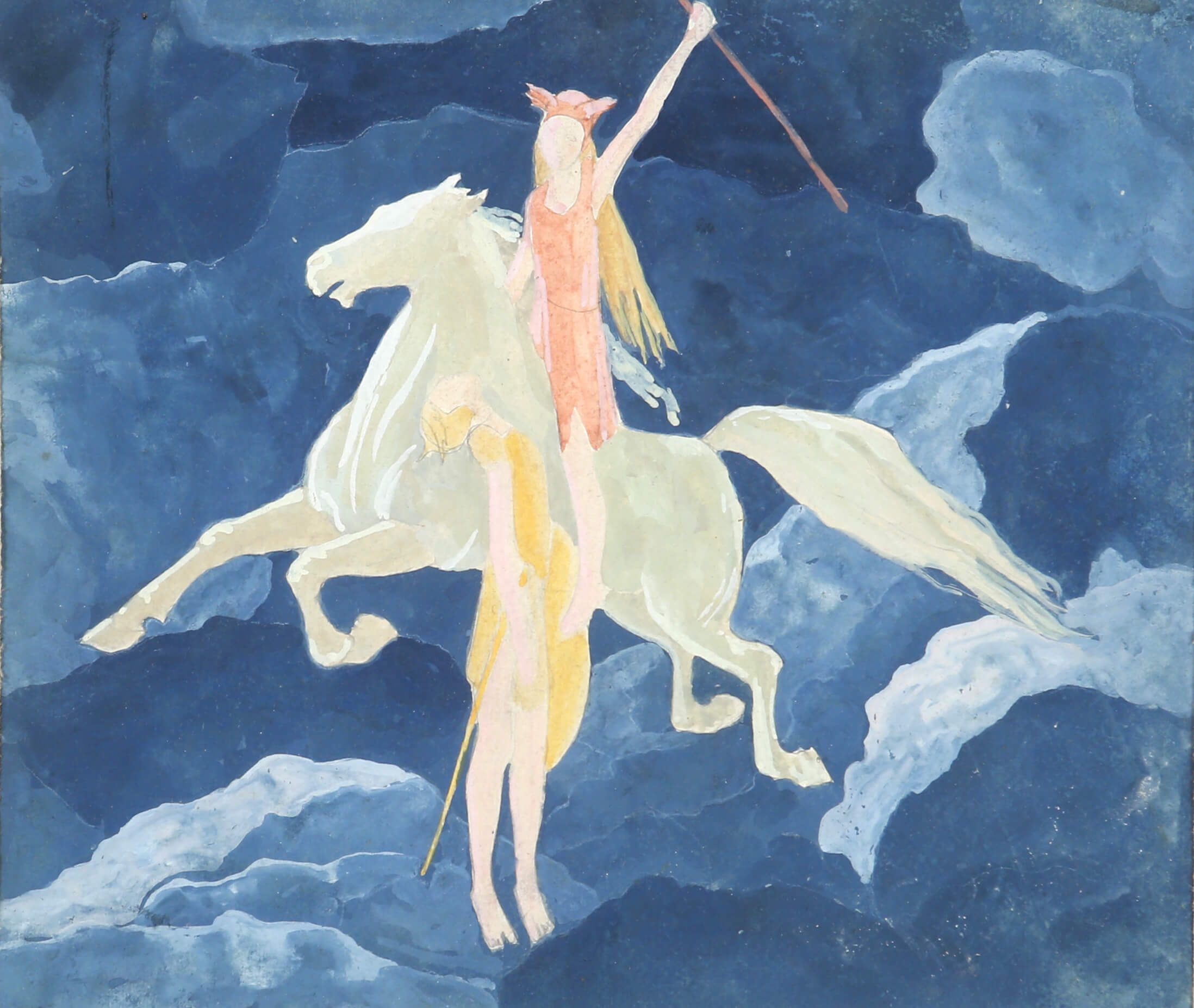 Bozzetto di Felice Casorati per la Walkiria - atto III scena I -la cavalcata della Walkirie.jpg